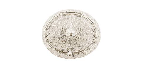 Portarosario in filigrana d'argento 925 a forma ovale