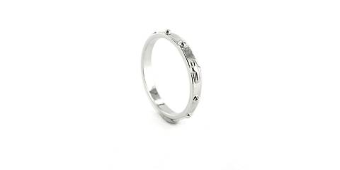 Rosario anello in argento 925 con 10 grani tondi misura italiana n° 18 - diametro interno 18,5 mm circa
