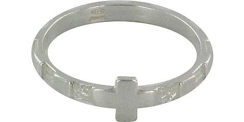 Rosario anello in argento 925 con 10 quadrati misura italiana n°16 - diametro interno mm 18 circa