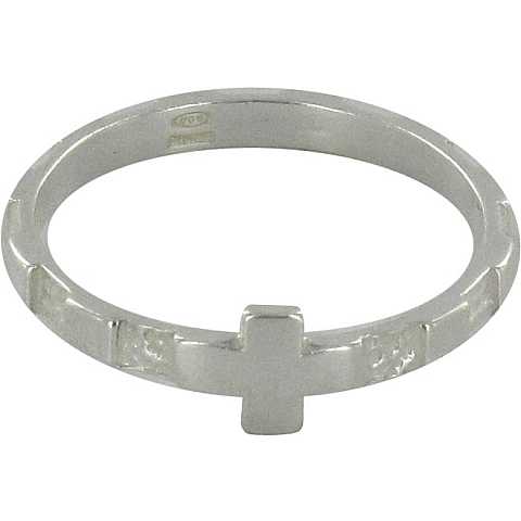 Rosario anello in argento 925 con 10 quadrati misura italiana n°16 - diametro interno mm 18 circa