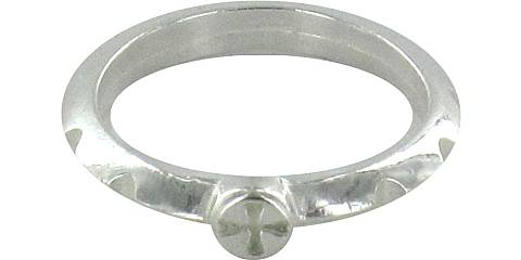 Rosario anello argento croce incisa mm. 14