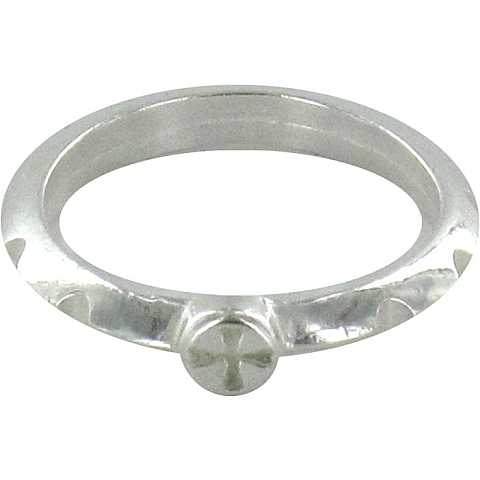 Rosario anello argento croce incisa mm. 14