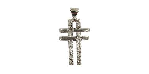 Croce in argento 925 con baretta incrociata - 2,5 cm