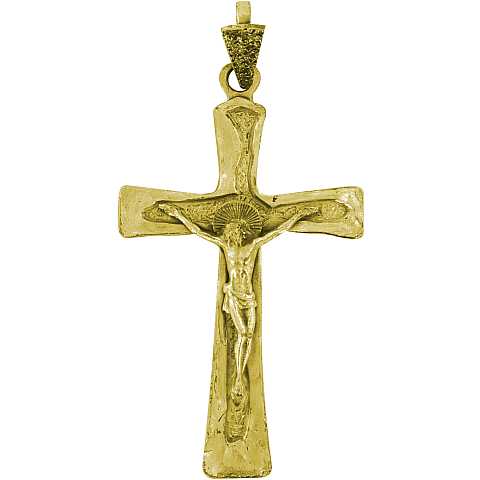Croce Vescovo pettorale con Cristo riportato in argento 925 dorato cm 8,5