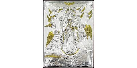 Quadretto Bassorilievo di Maria che scioglie i nodi, Argento 999 (18 x 13,5 cm)