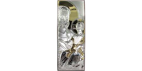 Quadro San Giuseppe con lastra in argento 925 e dettagli dorati - 23 x 8 cm 