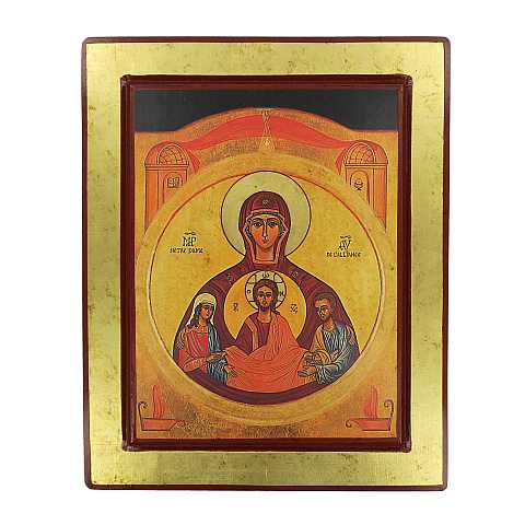 Icona degli sposi - Nostra Signora dell'Alleanza, produzione greca in legno - 32 x 26 cm