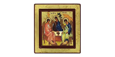 Icona Trinità di Rublev, produzione greca su legno - 14 x 13,5 cm