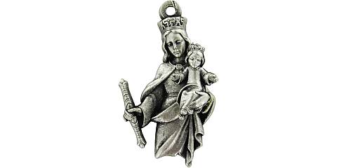 Medaglia Madonna Ausiliatrice in metallo ossidato - 3 cm