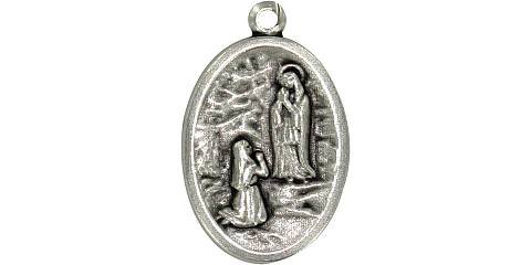 Medaglia Lourdes in metallo ossidato mis. 2,5 x 1,5 cm.