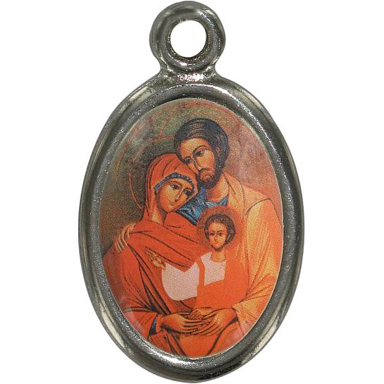 Medaglia Santa Famiglia Icona in metallo nichelato e resina - 1,5 cm