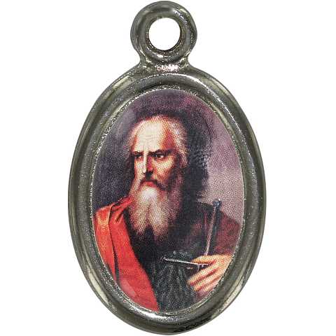 Medaglia San Paolo in metallo nichelato e resina - 1,5 cm
