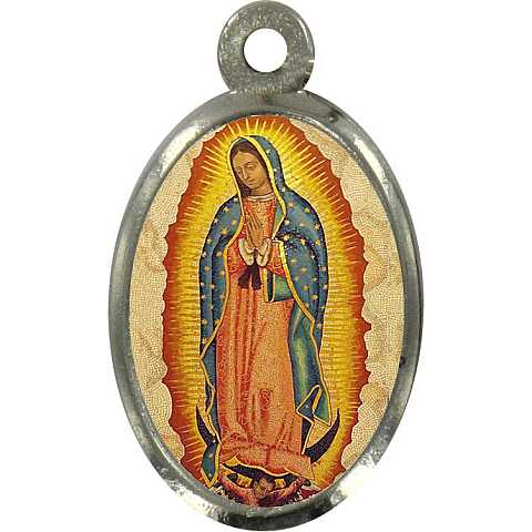 Medaglia Guadalupe in metallo nichelato e resina - 1,5 cm