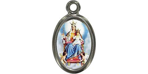 Medaglia Madonna del Carmelo in metallo nichelato e resina - 2,5 cm