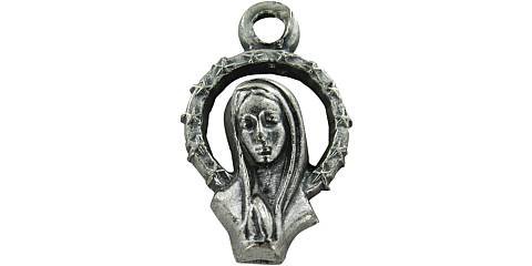 STOCK Medaglia Madonna pregante in metallo ossidato - 1,4 cm