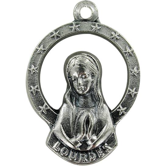 STOCK Medaglia Madonna Pregante in metallo ossidato - 2,8 cm