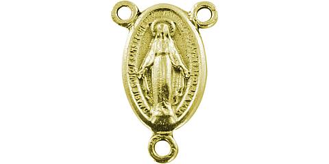 Crociera Miracolosa ovale in metallo dorato per rosario fai da te