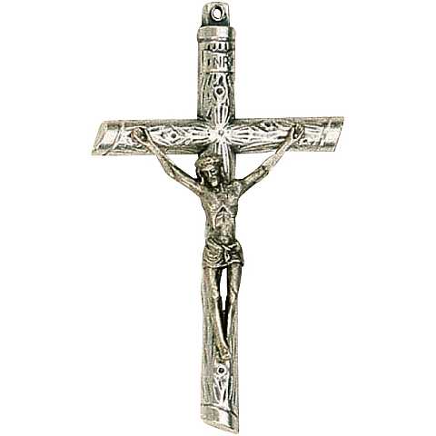 Croce con Cristo riportato in metallo ossidato - 5,5 cm