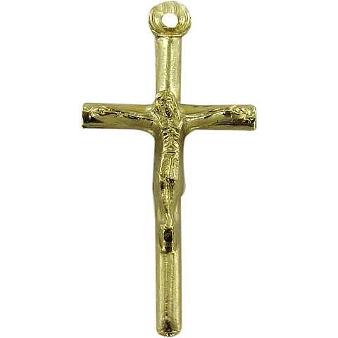 Croce con Cristo in metallo dorato - 2,5 cm