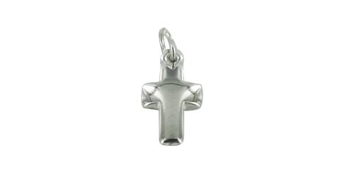 Croce piccola in metallo nichelato lucido - 1,8 cm
