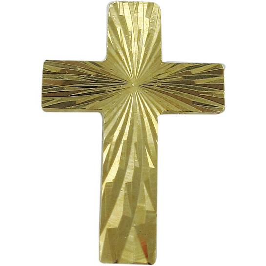 Crocetta distintivo in metallo dorato zigrinato con spilla - 2,5 cm