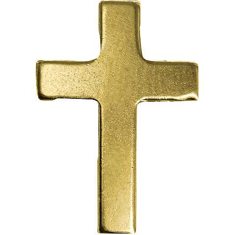 Crocetta distintivo in metallo liscio dorato con spilla - 2 cm