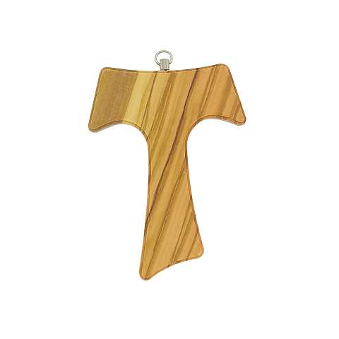 Croce Tau da parete in legno di ulivo (croce di San Francesco d'Assisi) - 11 cm