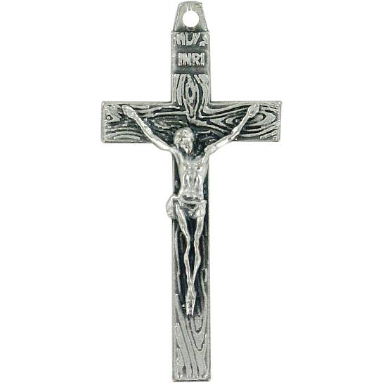Croce con Cristo riportato in metallo ossidato - 4,5 cm
