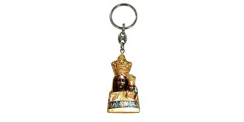 Portachiavi Madonna di Loreto in ulivo con immagine serigrafata