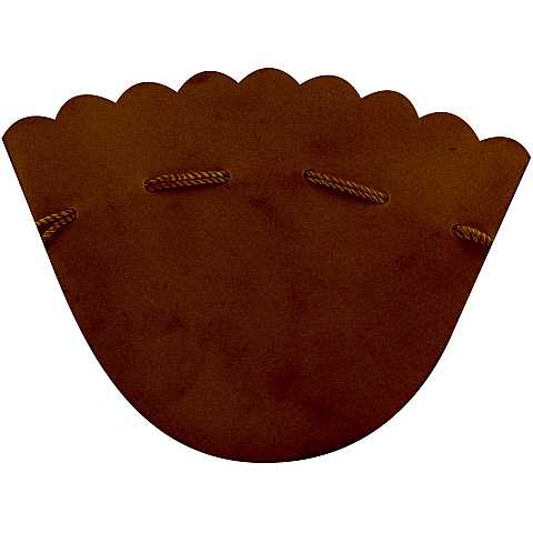 Portarosario in panno vellutato di colore marrone - 9 cm