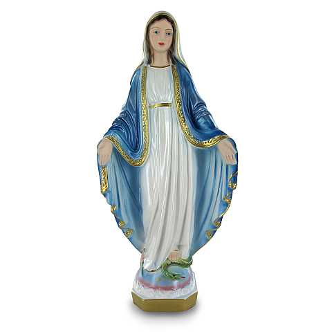 Statua Madonna Miracolosa in gesso madreperlato dipinta a mano - 20 cm