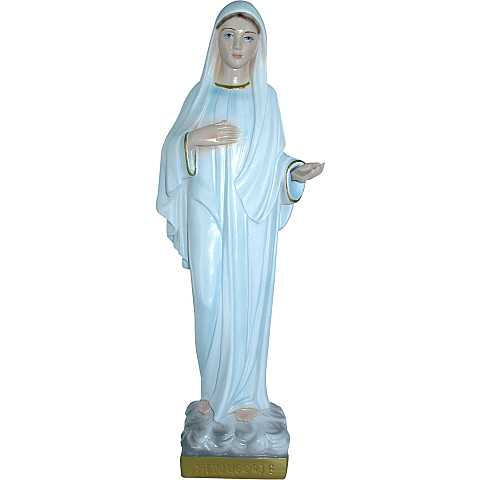 Statua Madonna di Medjugorje in gesso madreperlato dipinta a mano - 30 cm