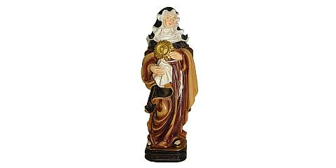 Statua di Santa Chiara da 12 cm in confezione regalo con segnalibro	