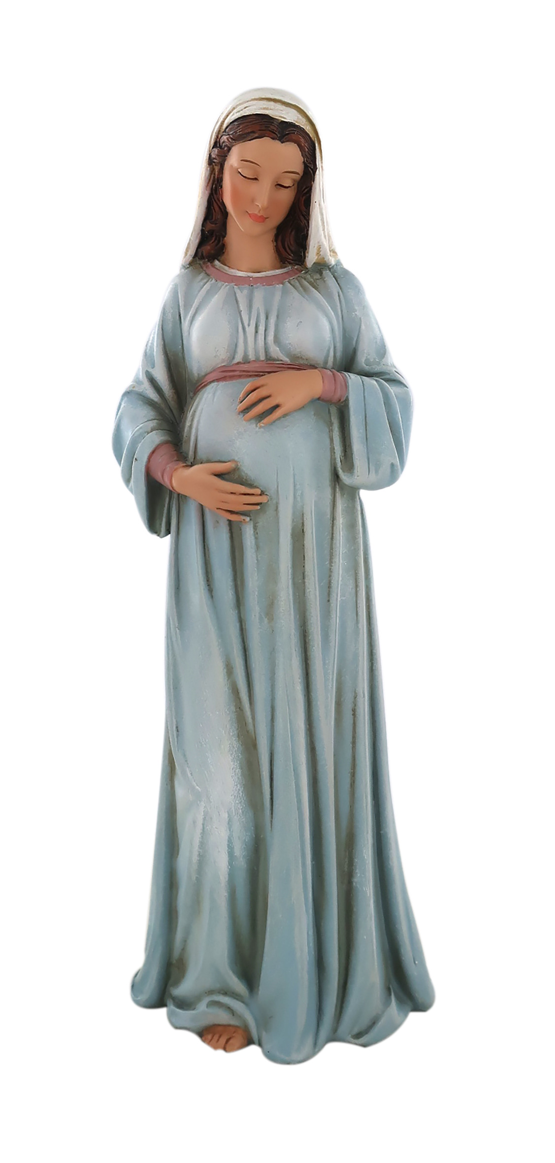 Statua di Maria Incinta Multicolore Ferrari & Arrighetti Statuetta della Madonna Gestante Resina 20 x 7 x 6,5 Cm 