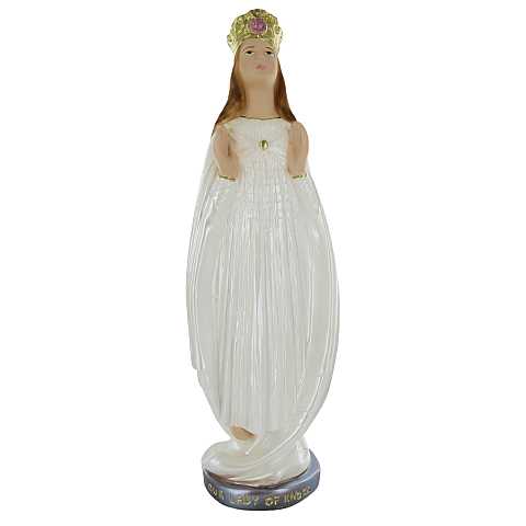 Statua Madonna di Knock in gesso madreperlato dipinta a mano - 30 cm