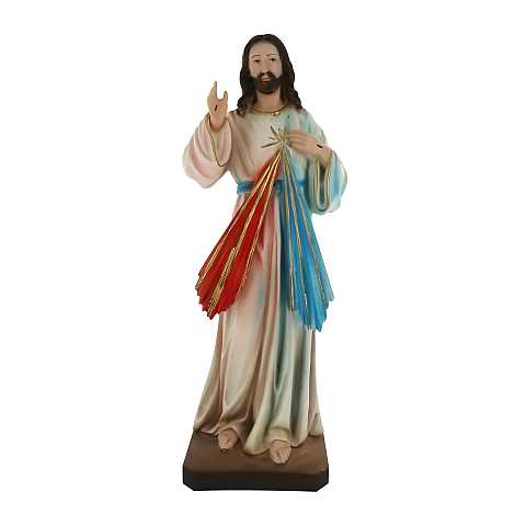 Statua Gesù Misericordioso in resina dipinta a mano - 40 cm