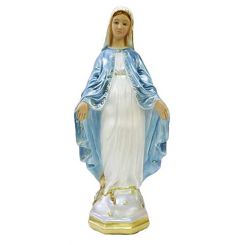 Statua Madonna Miracolosa in gesso madreperlato dipinta a mano - 50 cm