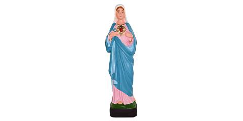 Statua da esterno del Sacro Cuore di Maria in materiale infrangibile, dipinta a mano, da circa 16 cm