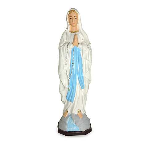 Statua da esterno della Madonna di Lourdes in materiale infrangibile, dipinta a mano, da circa 16 cm