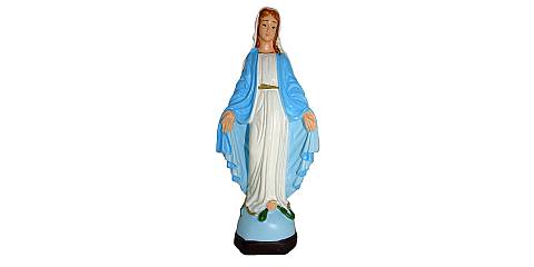 Statua da esterno della Madonna della Medaglia Miracolosa in materiale infrangibile, dipinta a mano, da circa 16 cm