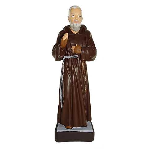 Statua da esterno di Padre Pio in materiale infrangibile, dipinta a mano, da 30 cm