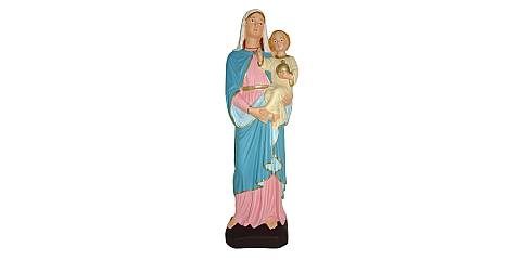 Statua da esterno della Madonna con Bambino in materiale infrangibile, dipinta a mano, da circa 40 cm