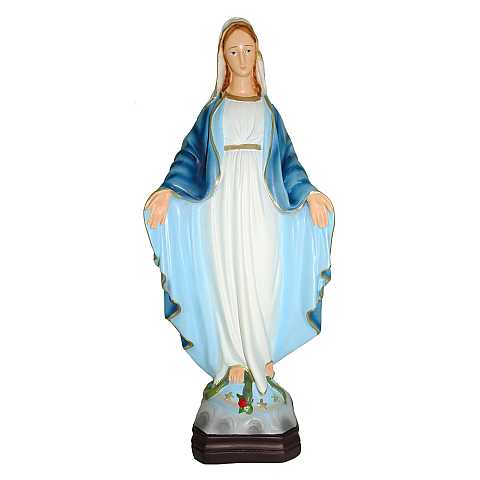Statua da esterno della Madonna della Medaglia Miracolosa in materiale infrangibile, dipinta a mano, da circa 40 cm