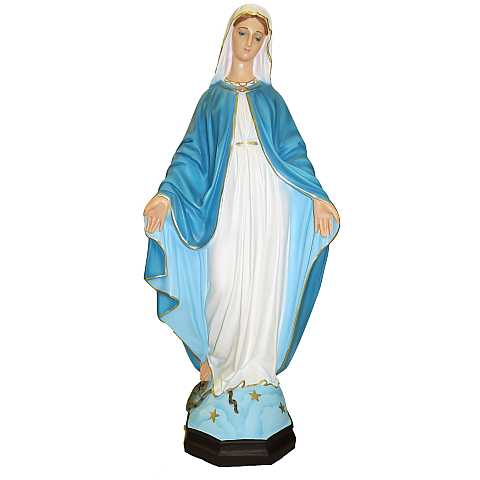 Statua da esterno della Madonna della Medaglia Miracolosa in materiale infrangibile, dipinta a mano, da 80 cm