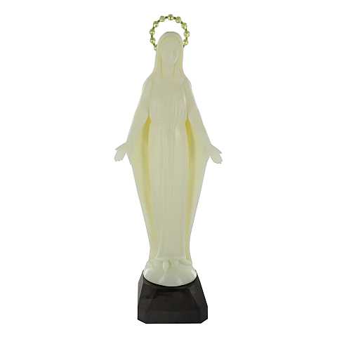 Statua della Madonna Miracolosa in plastica fosforescente (30 cm circa)