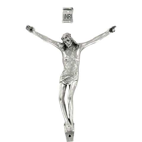 Corpo di Cristo per Crocifisso, Metallo, Color Argento, 12,5 Centimetri