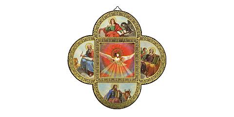Croce Quattro Evangelisti su legno MDF - cm 18,5 x 18,5 x 1,2