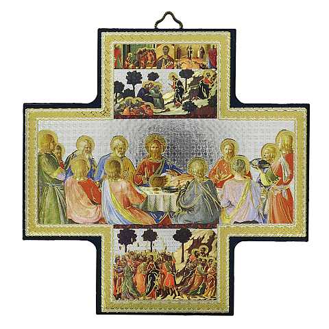 Bomboniera Comunione bambina e bambino: croce icona Ultima Cena da parete - 15 x 15 cm