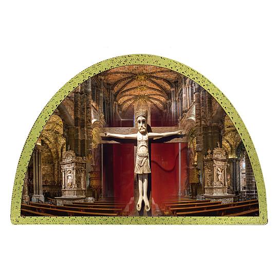 Tavola Catedral de Avila stampa su legno ad arco - 18 x 12 cm