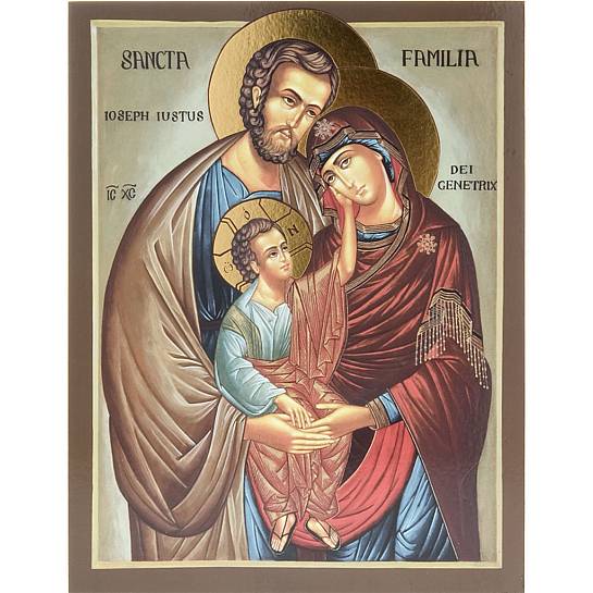 Stampa su legno della Sacra Famiglia misura 45 x 35 cm